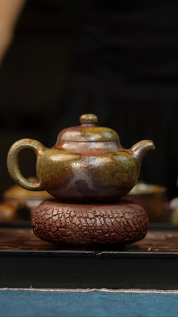 茶壶紫砂瑕疵 柴烧紫砂 段泥柿圆230cc