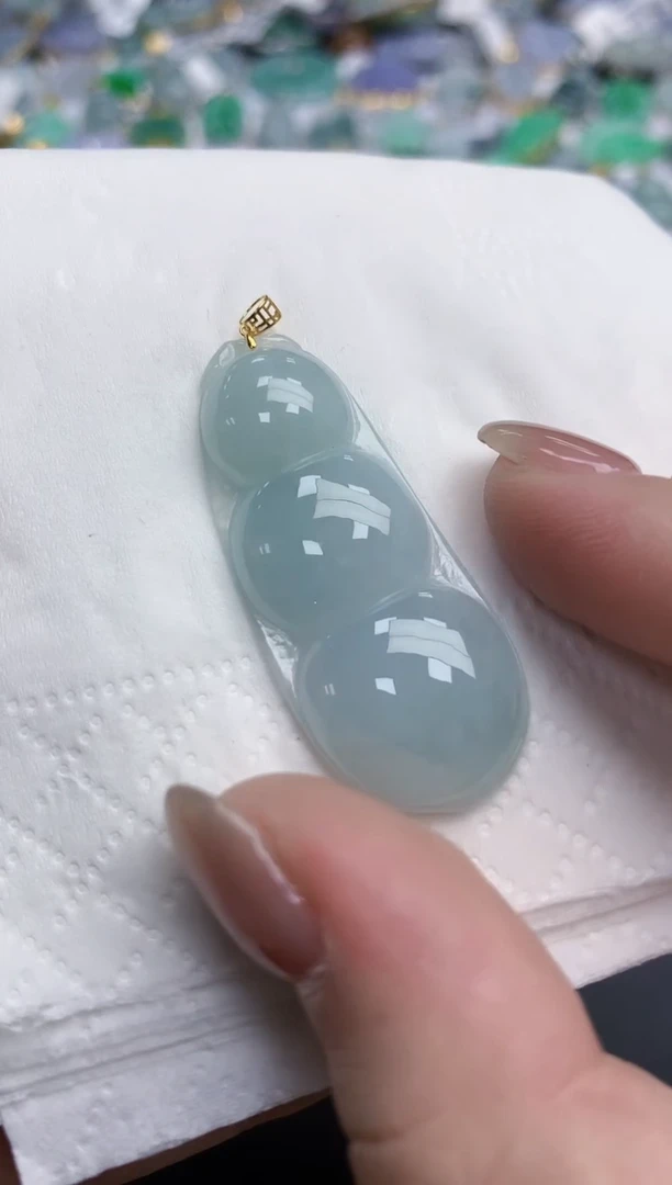 【闪购商品】翡翠颈饰18K金镶嵌天然缅甸翡翠A货