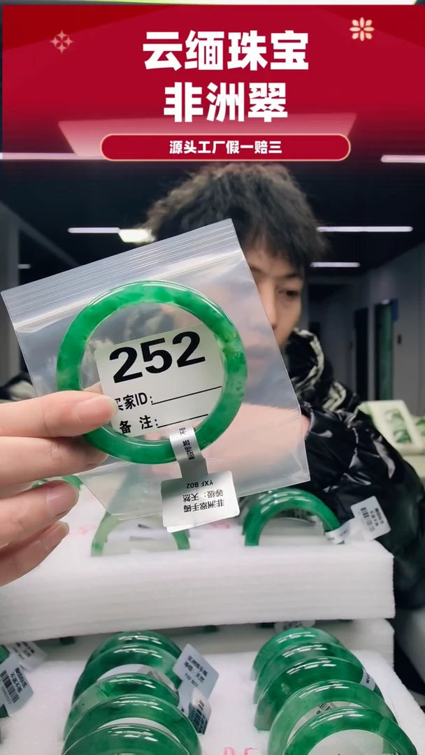 未镶嵌手镯石英质玉（非洲翠）56圈口252