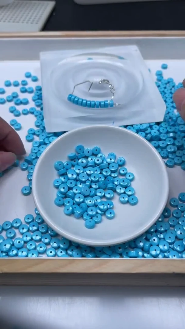 未镶嵌玛瑙手饰C718 蓝白淞 药片3*6mm10个8元