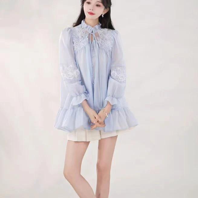 【一帘幽梦】2025夏季新款时尚设计感百搭国风重工衬衫.K50616a