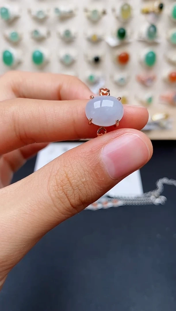 【闪购商品】翡翠戒指银S925镶嵌缅甸翡翠