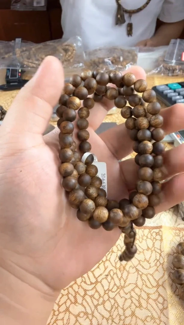 手串沉香奇楠沉香卡8圆珠多圈一条26.9g