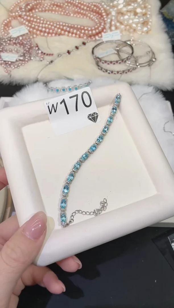 银S925镶嵌托帕石手链多样性发一W170