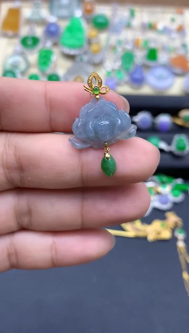 翡翠18K金镶嵌颈饰241-春日珠宝