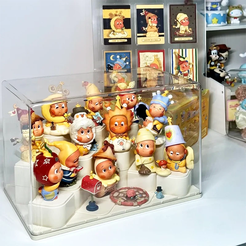 星星人展示盒适用泡泡玛特手办潮玩盲盒展示架透明防尘公仔收纳盒