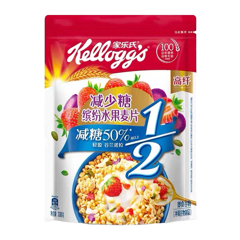 【9月28日到期】Kelloggs家乐氏减少糖缤纷水果麦片338g