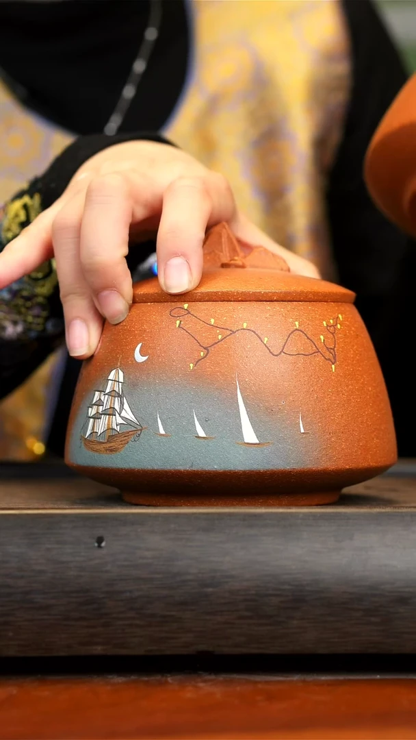 【闪购商品】紫砂茶壶念一紫砂  茶叶罐  向海