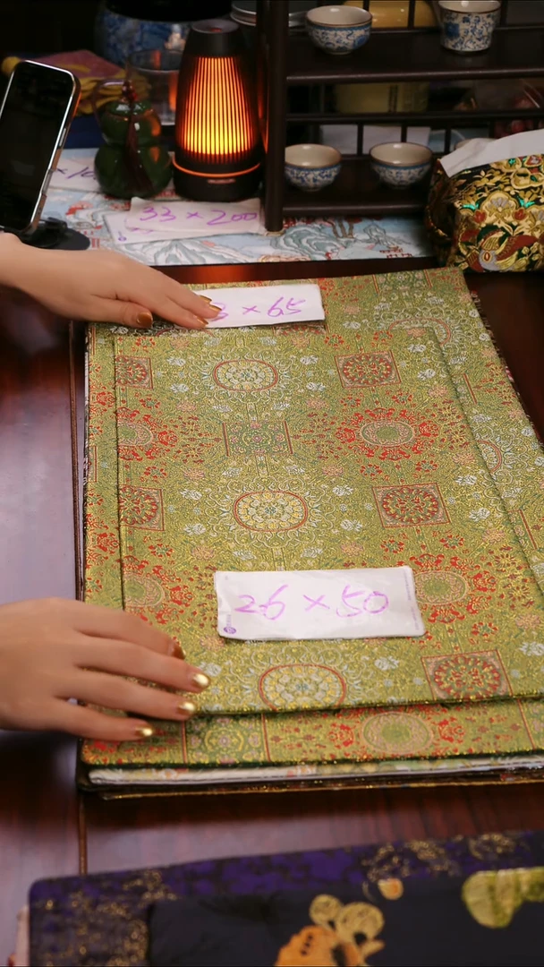 【八达运绿双面】中国风干泡织锦茶席33*65