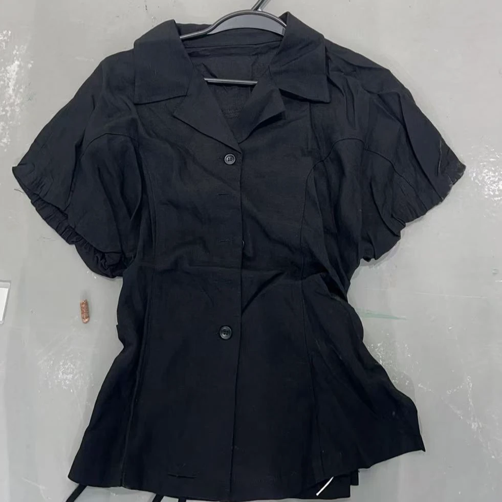 【设计师】新款纽扣短袖上衣