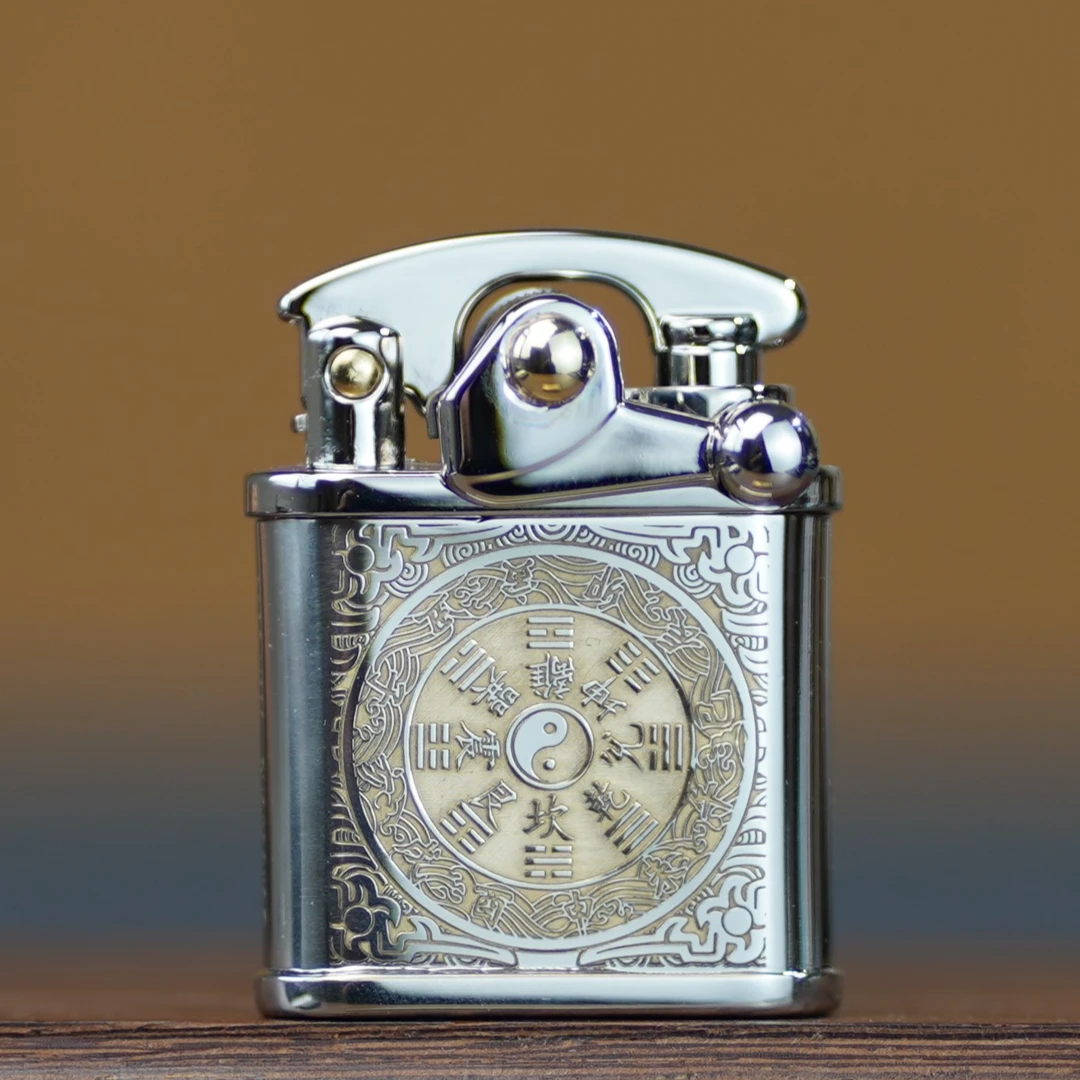 ZORRO佐罗新款一脚蹬打火机黄铜摇臂机创意个性手工复古mini迷你