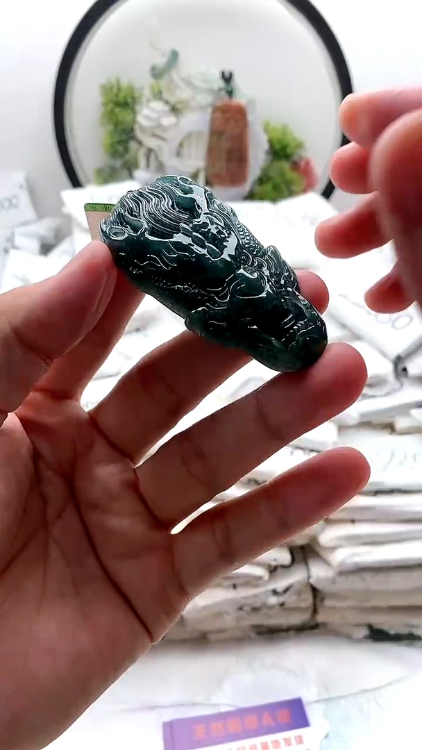 颈饰未镶嵌翡翠龙牌