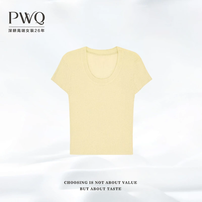 【日记】上衣U领短袖超细羊毛针织显瘦百搭SKL-2521901