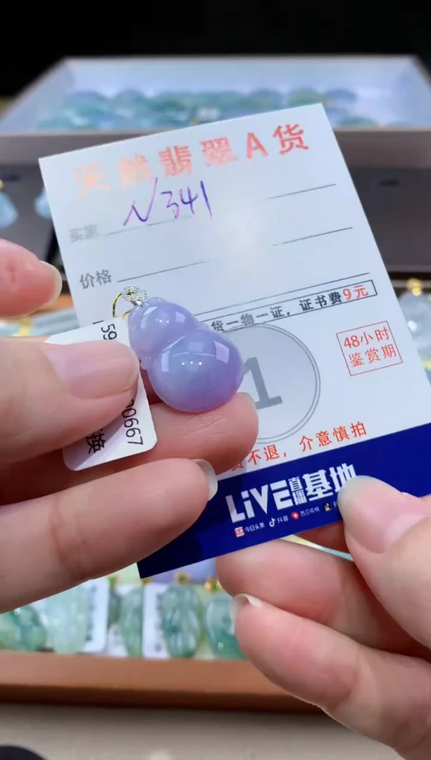 颈饰18K金镶嵌翡翠天然翡翠A货挂件