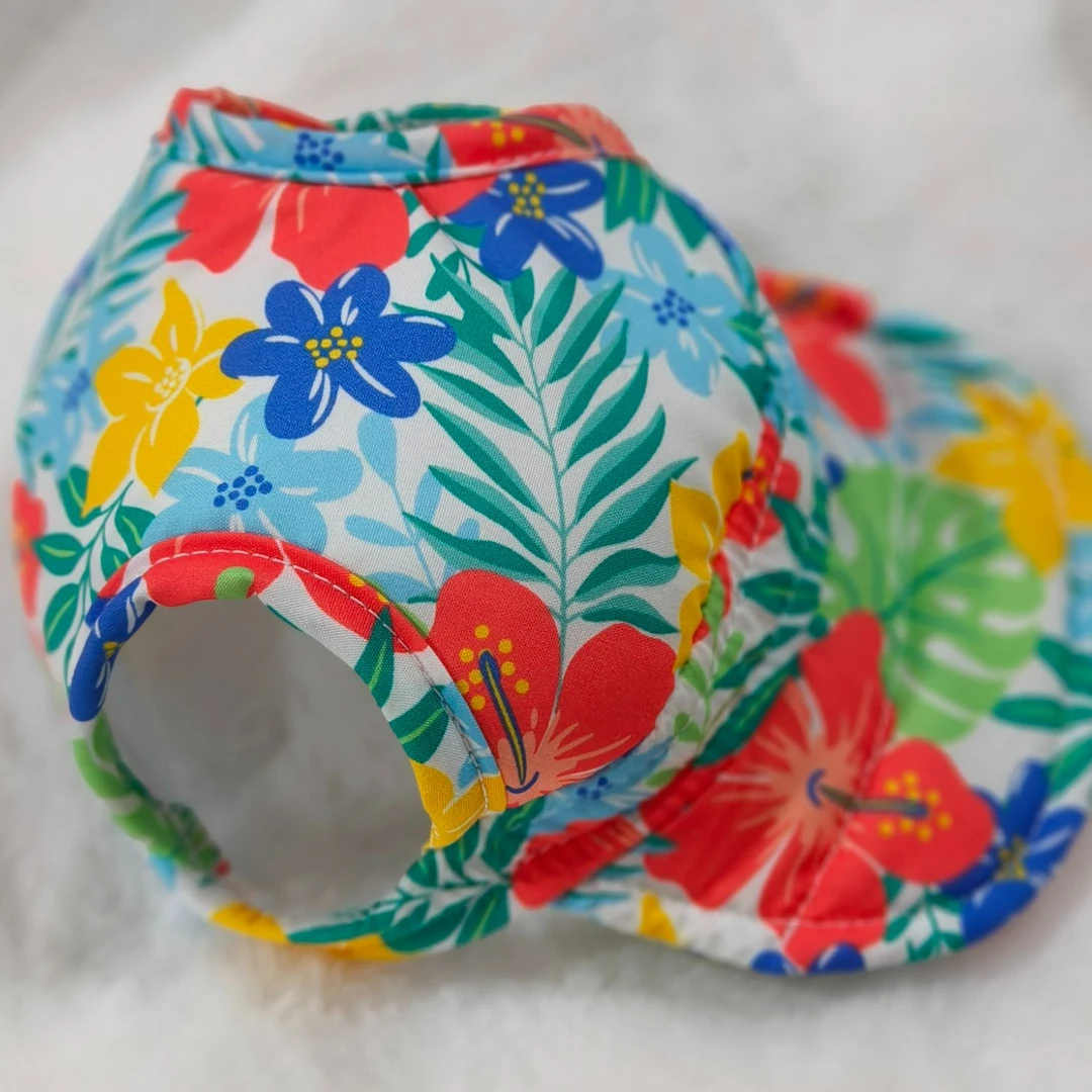 宠物狗狗猫咪帽子春夏新款配衬衣好看印花透气沙滩