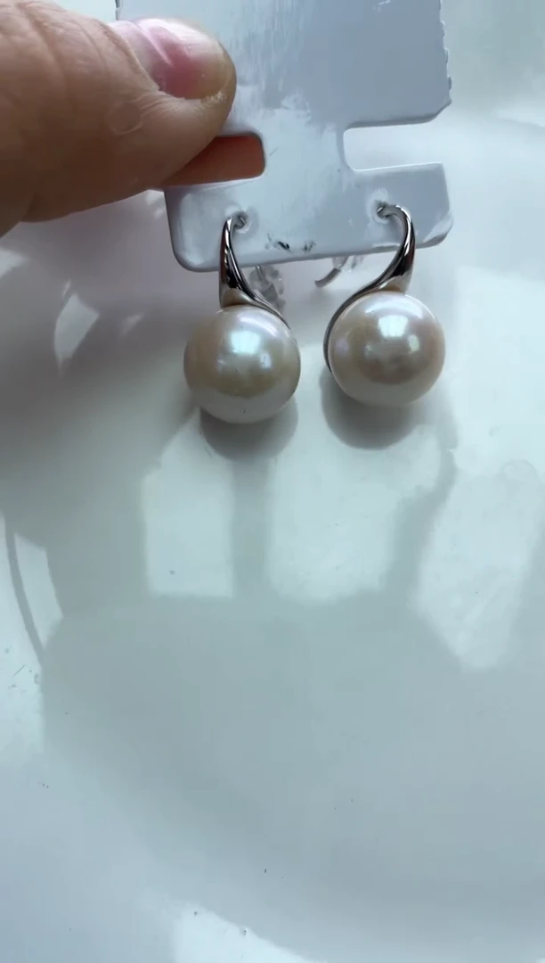 未镶嵌耳饰淡水珍珠13mm高跟鞋耳饰(多样性发一）