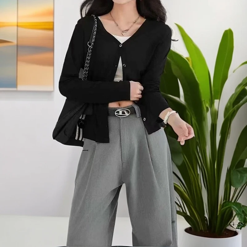 【成人女士开衫】女款春装上衣显瘦气质打底衫女内搭针织开衫外套