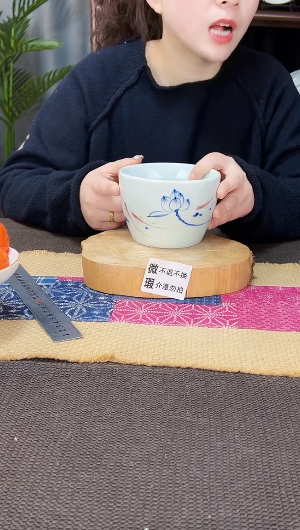 【闪购商品】碗微瑕手绘鱼莲蓬5寸鸡盅