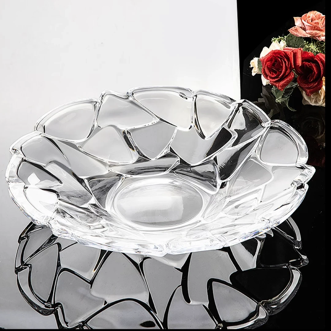 Y水果盘收纳盘客厅家用茶几干果盘糖果轻奢玻璃摆放盘