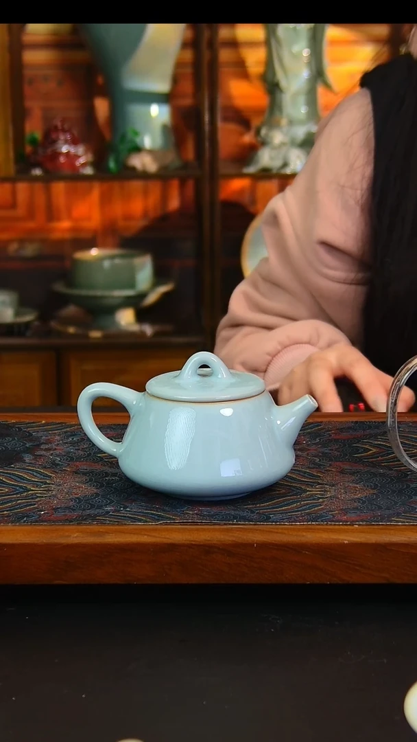 瓷片微瑕全手工石瓢壶