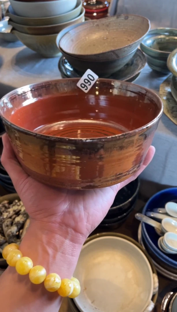 【闪购商品】瓷片990铁锈红直身盘