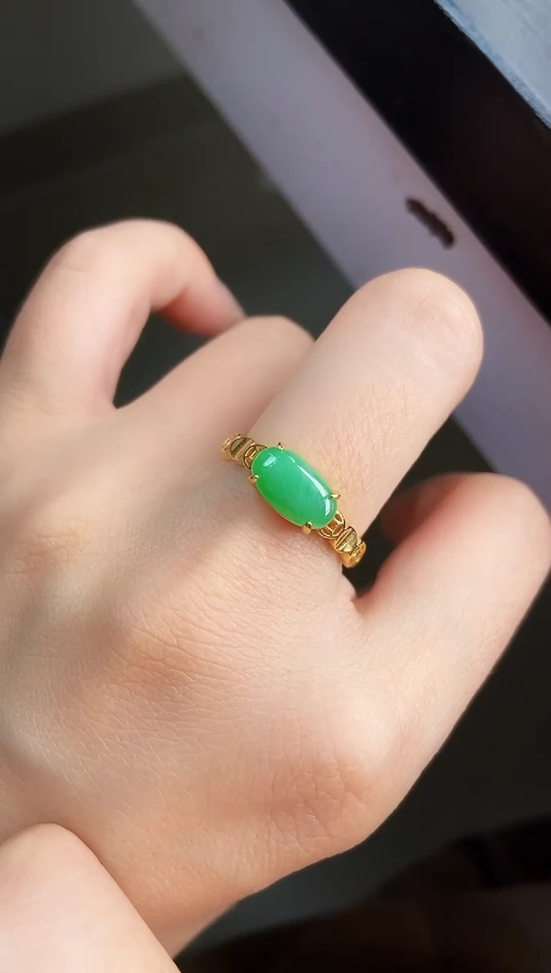 银S925镶嵌戒指翡翠12