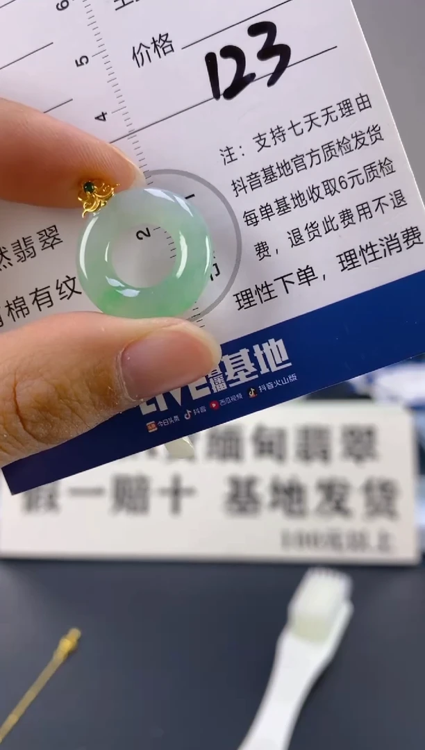 【闪购商品】翡翠颈饰18K金镶嵌天然A货翡翠
