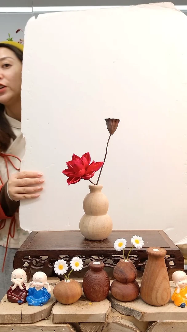 木实木花瓶一物一拍