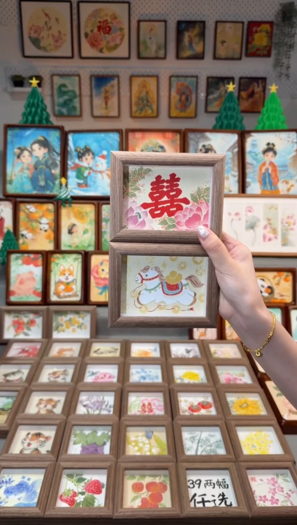 国画合欢双喜 马上有钱 手绘国画 一组13