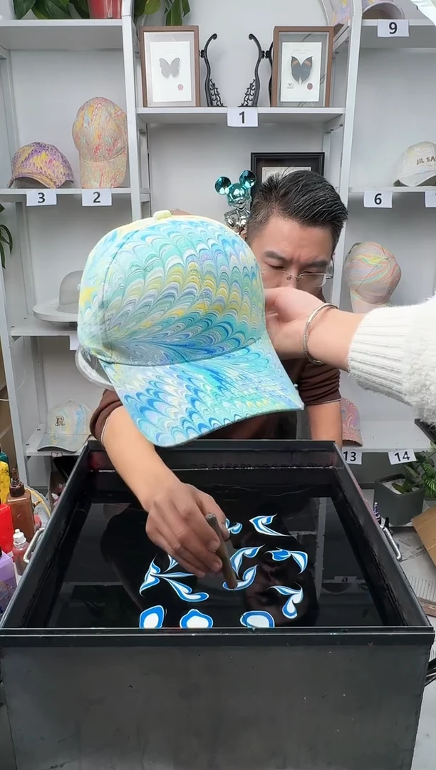 纯棉盘龙纹水拓帽
