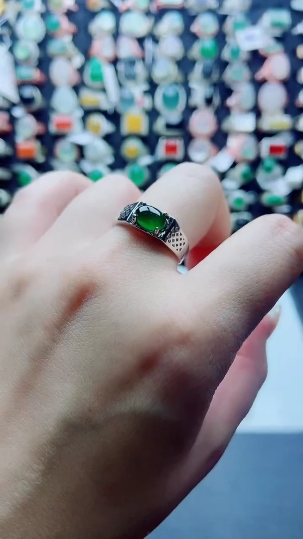 未镶嵌戒指翡翠天然翡翠A货男戒