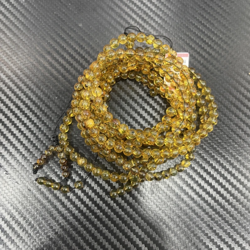 【壹芳珠宝】天然原矿2A墨西哥蓝珀108多圈6mm(多样性发货一件)
