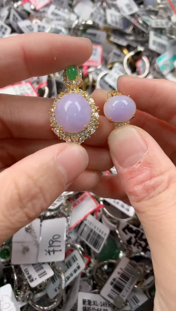 银S925镶嵌戒指翡翠444           2