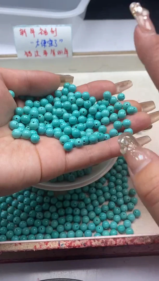 【闪购商品】玛瑙/玉髓颈饰未镶嵌w821高瓷绿*松6mm*30颗