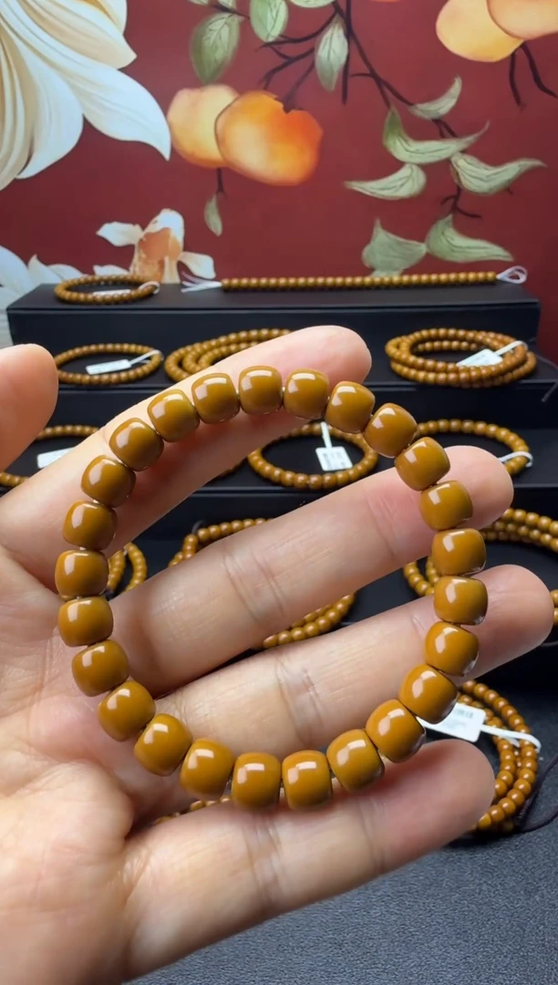 手串橄榄核忆*昔A04 25颗单圈老挝核尖面无白三花全品7.7