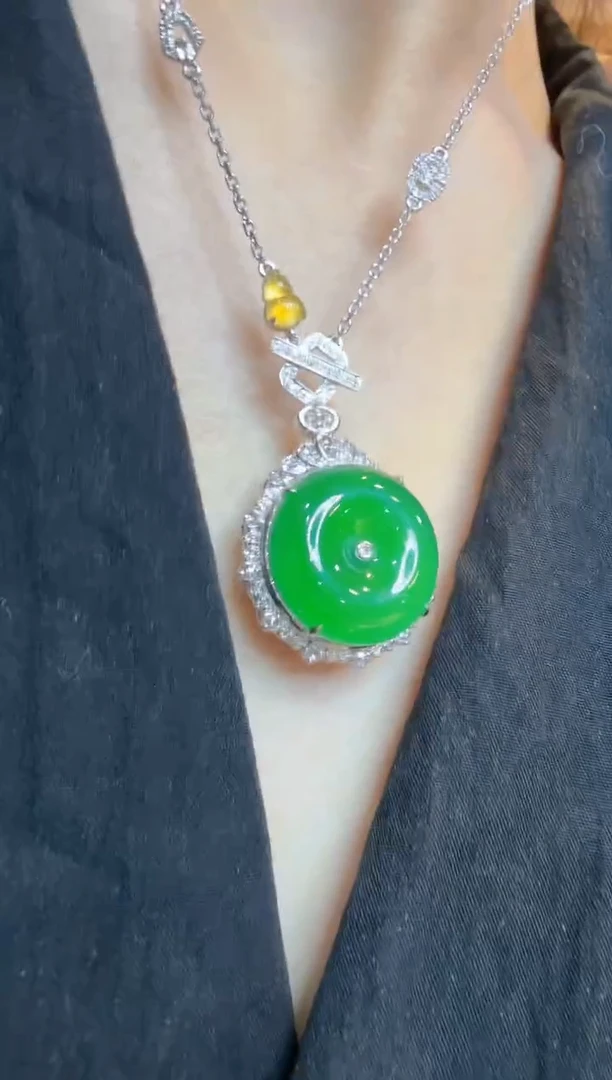 套链18K金镶嵌翡翠多样性团购发一件