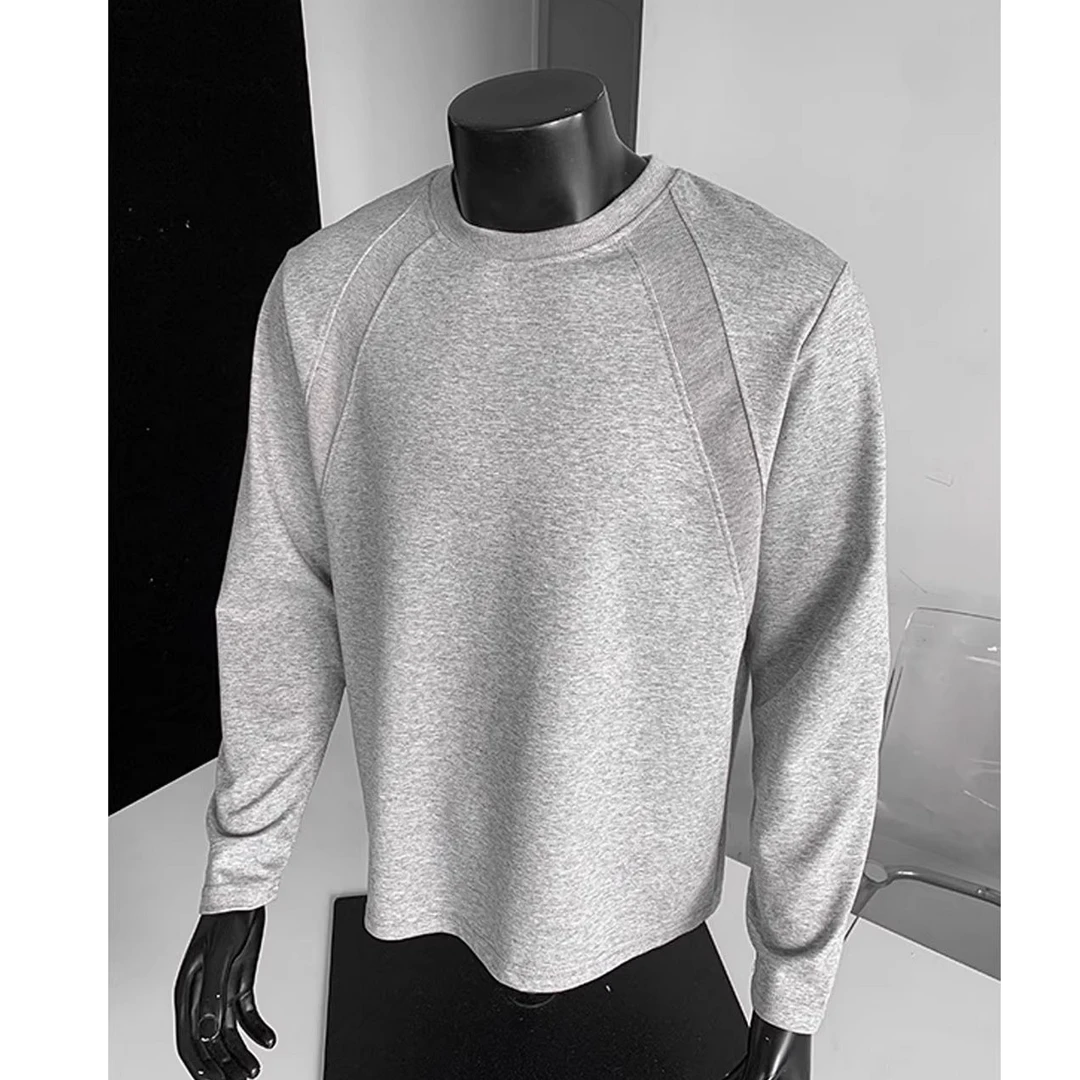 特大码300斤痞帅轻奢男装秋季新款解构重磅长袖T恤美式内搭打底衫