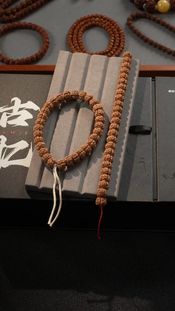 金刚菩提手串藏切梅花盘龙单圈12mm