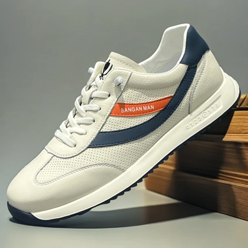 运动鞋男软皮面透气软底软面阿甘鞋低帮鞋子轻便防滑男士德训男鞋