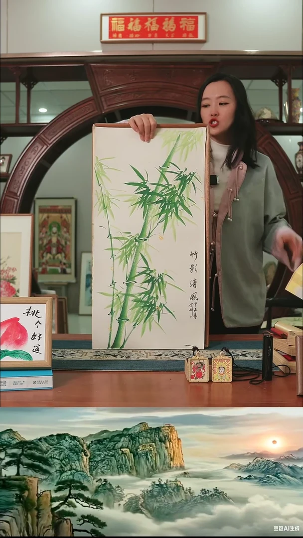 书法竹影清风~35*67