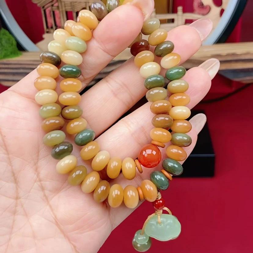 【定风波】菩提双圈手串 算盘珠盘玩手串 正品原生态敦煌飘花菩提根