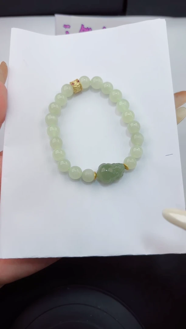 手串未镶嵌和田玉888嗨购微色差T貔貅