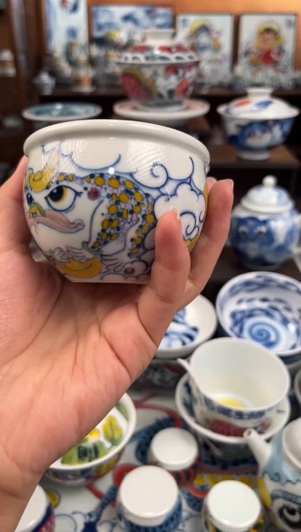昨明微瑕金蝉招财进宝缸杯
