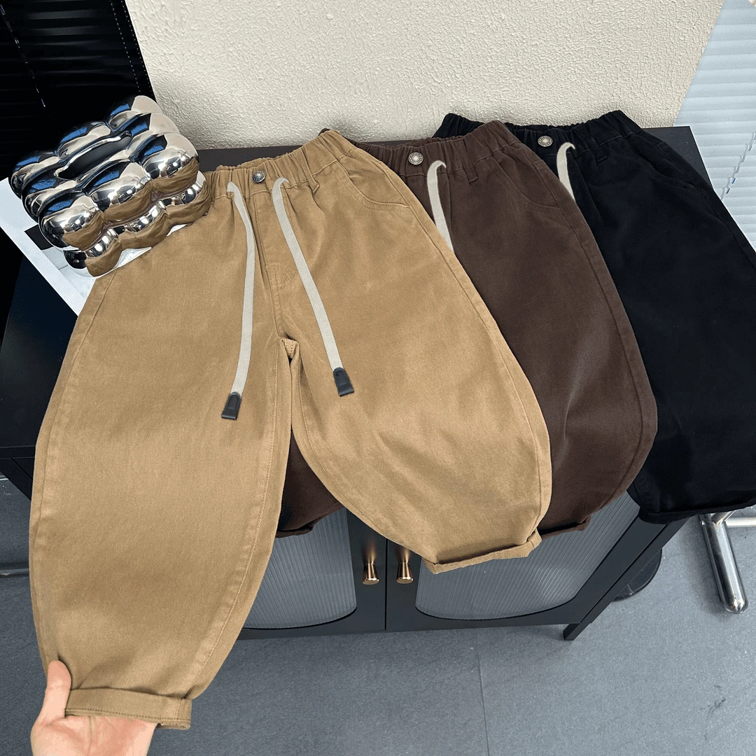 男童裤子秋装新款儿童洋气百搭长裤中大童春秋韩版休闲宽松工装裤