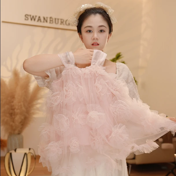 【Y.d1214】2025新款夏季女童洋气连衣裙夏款女宝公主裙蓬蓬纱走秀