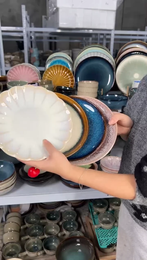 陶瓷外贸尾货瑕疵满20包邮X4小盘8英寸