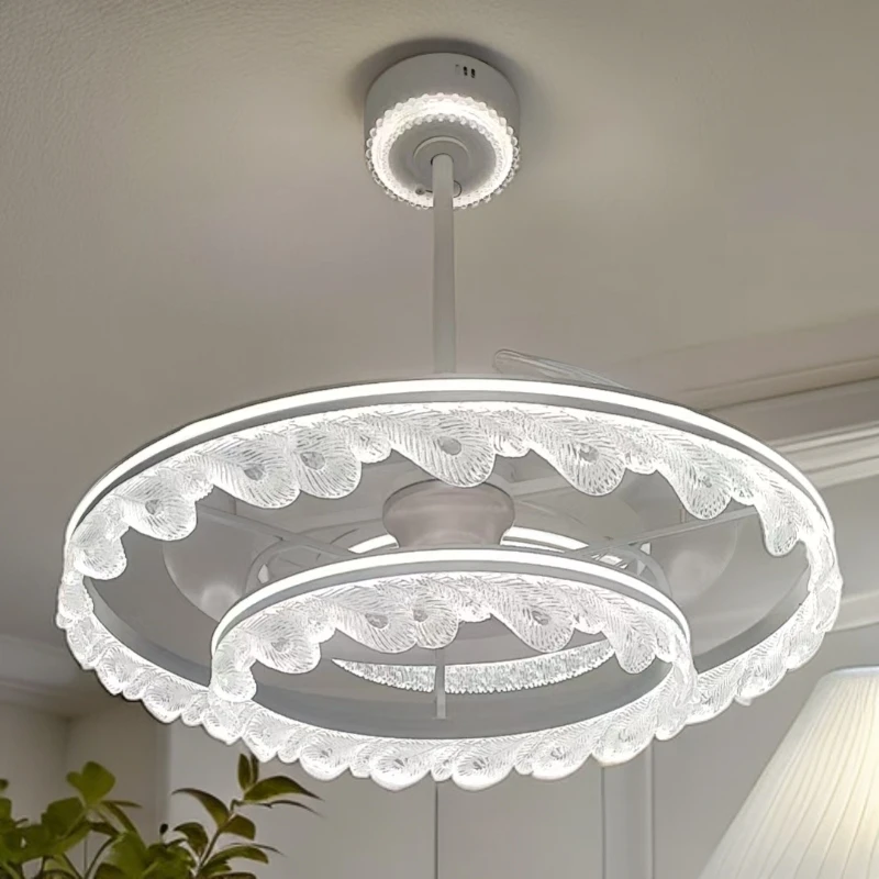 专利款8叶隐形大风扇灯630夏季家装客厅高端智能变频8905凤尾。#