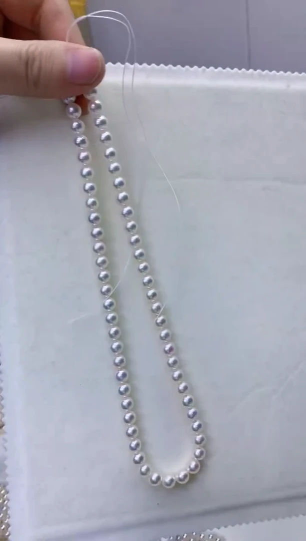 【闪购商品】海水珍珠饰品银S925镶嵌6-7满珠链