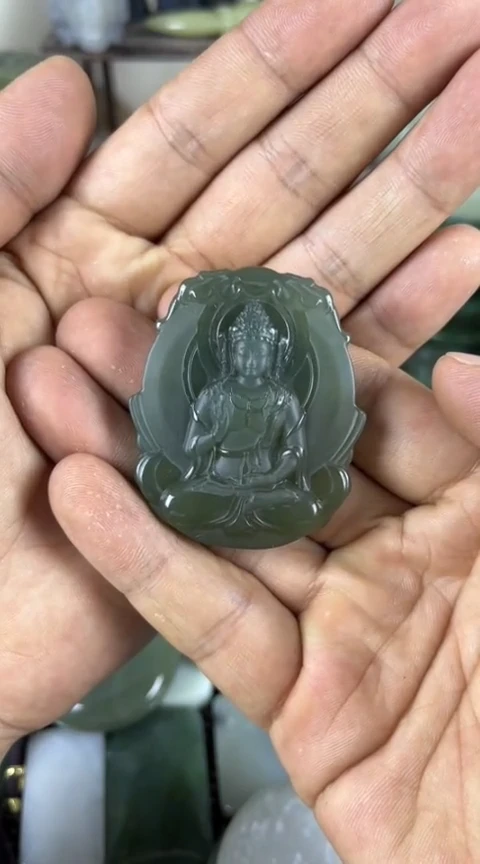 和田玉未镶嵌珠宝半成品观音牌子