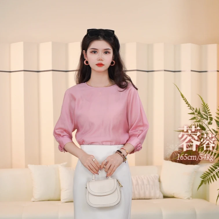 皖儿新款时尚气质高级感衬衫别致漂亮薄款上衣女5M25AXS5969